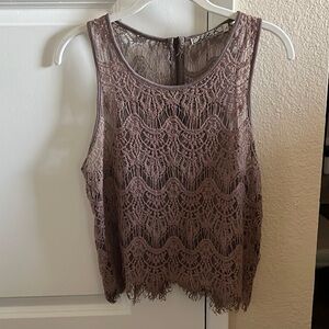 Chloe K Purple Lace Tank Size L